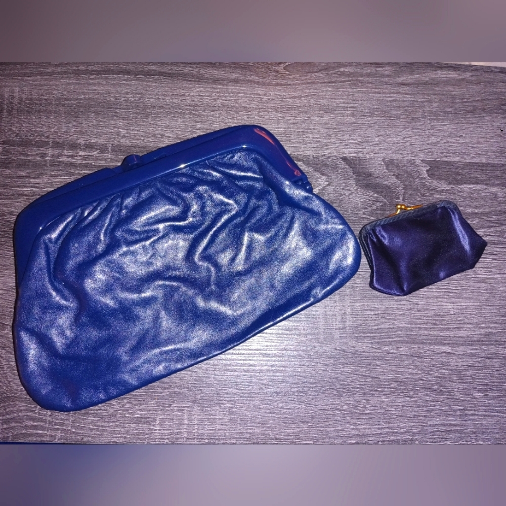Navy blue clutch and change purse set